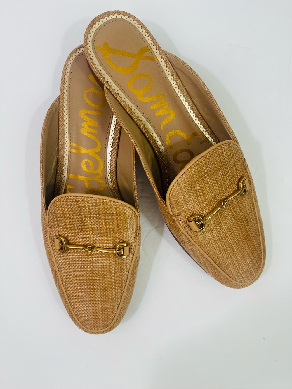 Sam Edelman Linnie Bit Mule Loafer Buff Tan Raffia - Picture 13 of 13